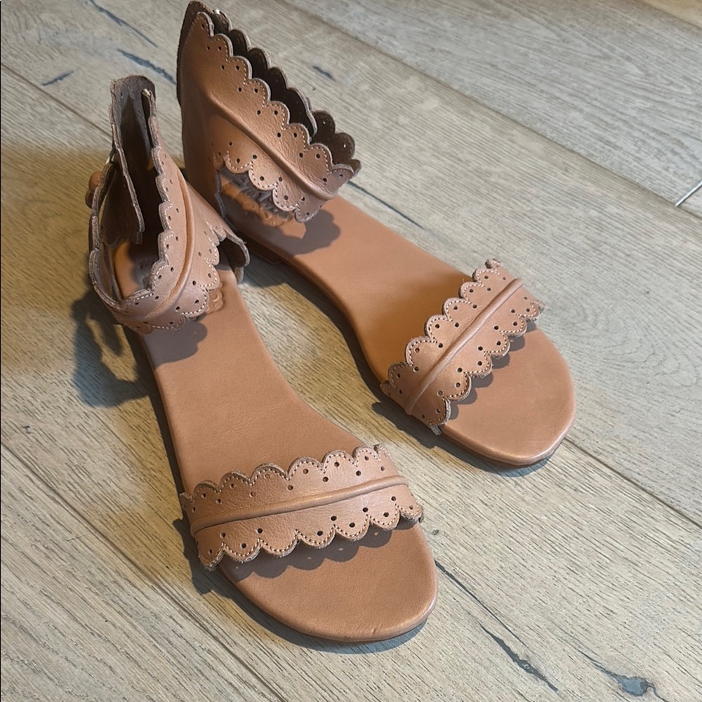 Scalloped Tan Sandals Elf Bali Nirvana